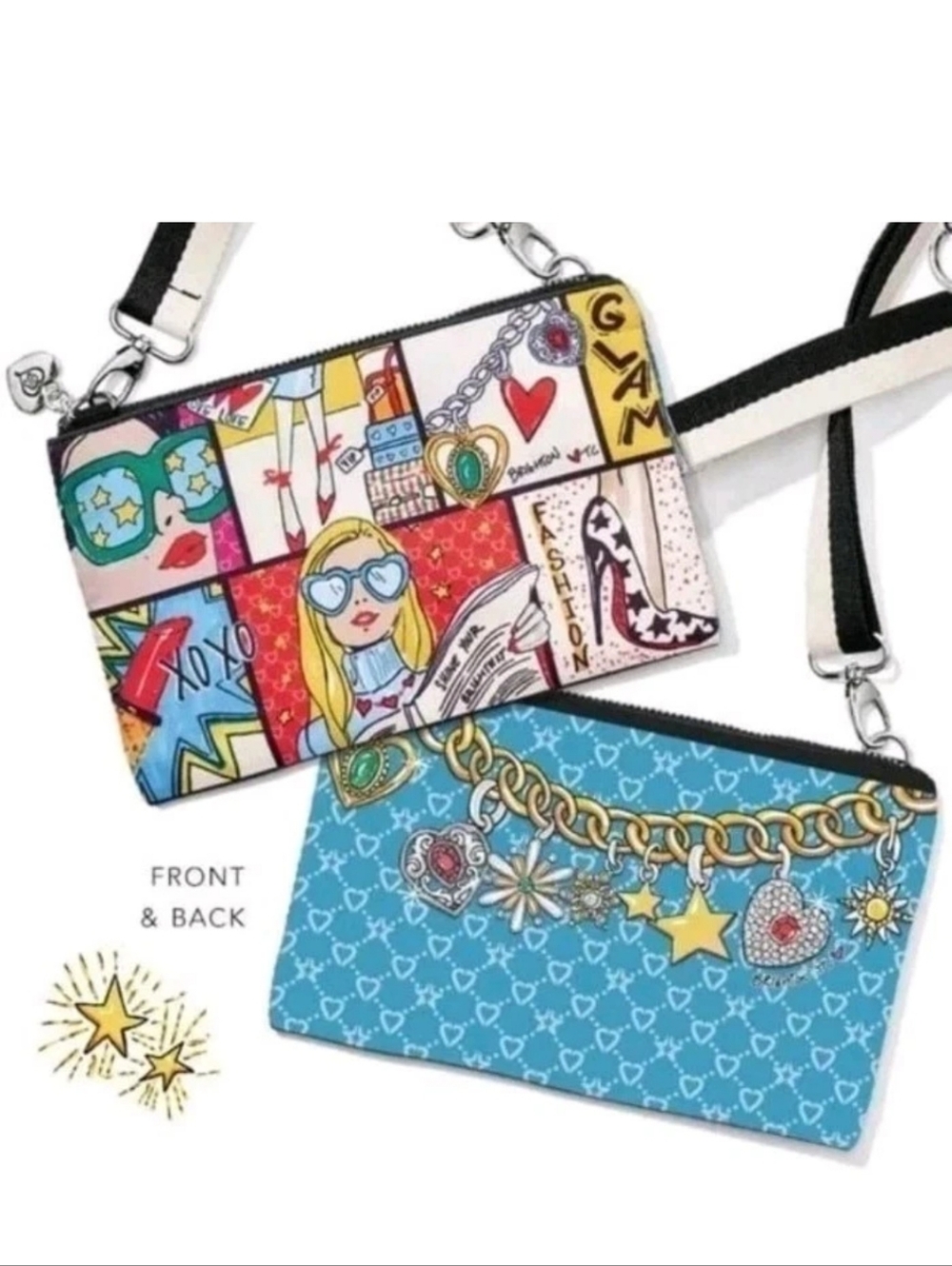 BRIGHTON Glam Girl Cross Body Pouch Purse, Fashionista Print, NWT - Picture 5 of 6